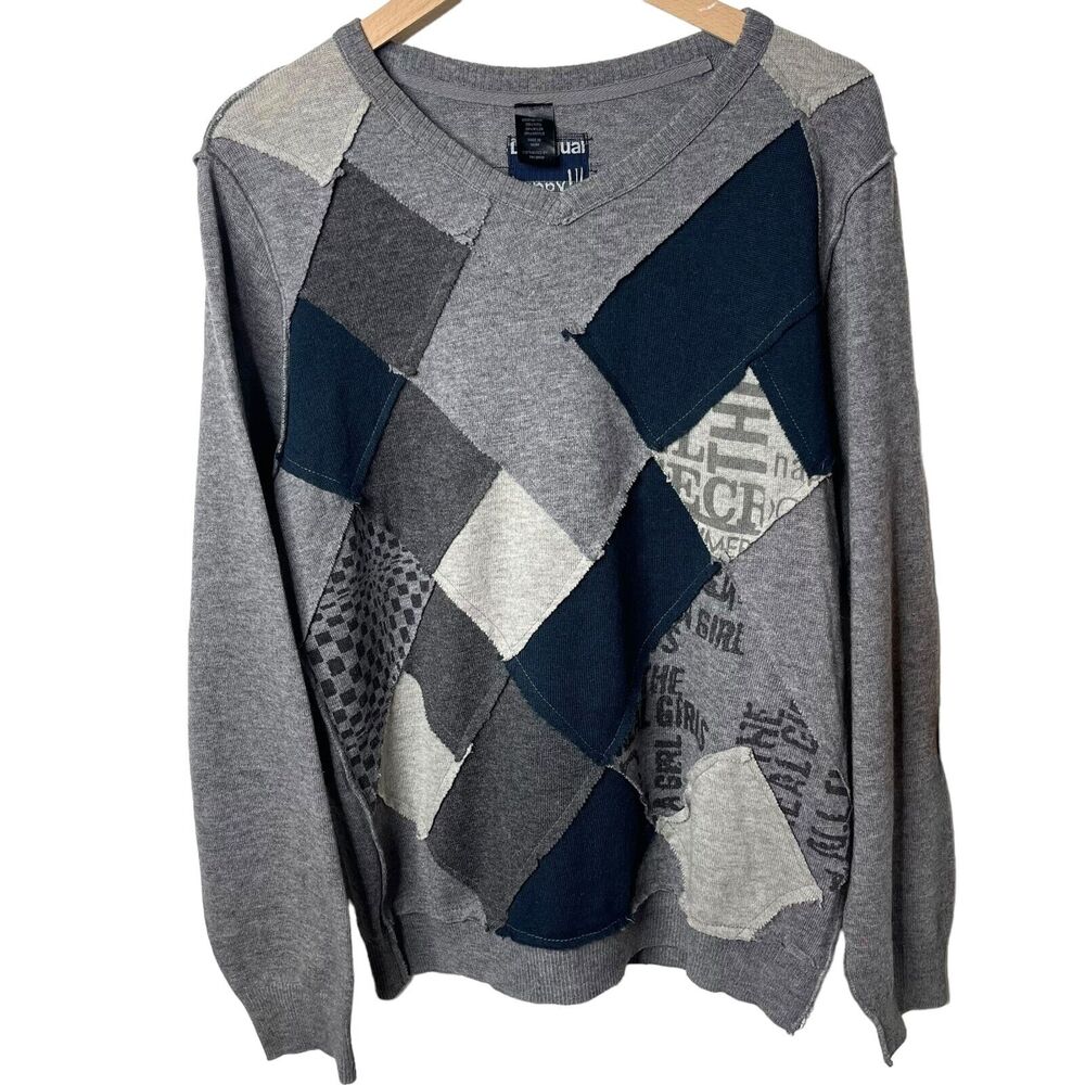 Desigual Patchwork Wool Blend Pullover Sweater Ju… - image 2